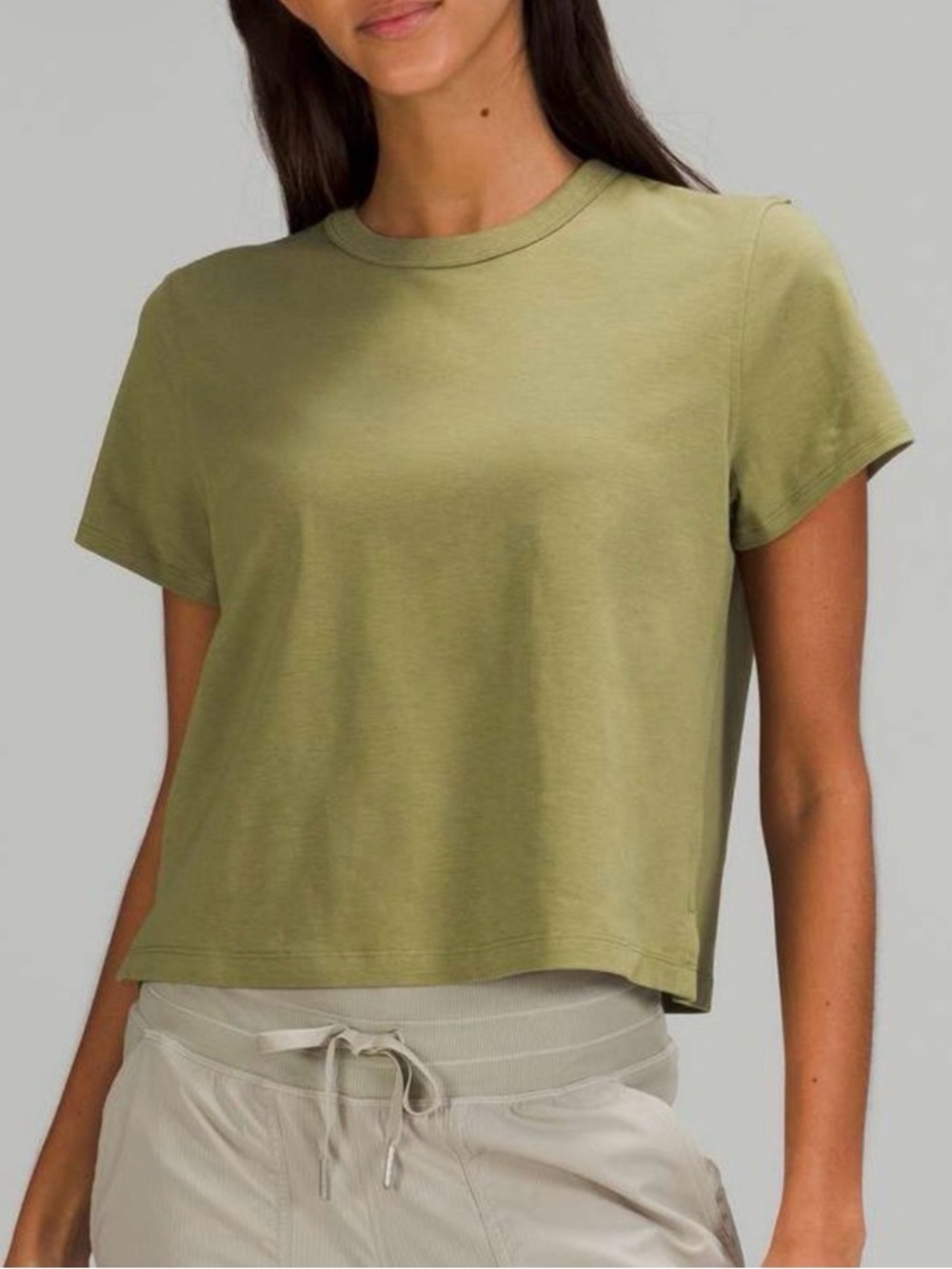 Lululemon Classic Fit Cotton Blend Cropped T-Shirt